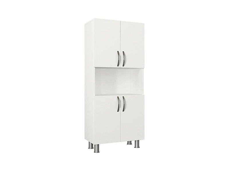 Grande armoire polyvalente Dgrazian, Meubles multifonctionnels, Casier à chaussures, Support à chaussures pour armoire, 60x30h140 cm, Blanc
