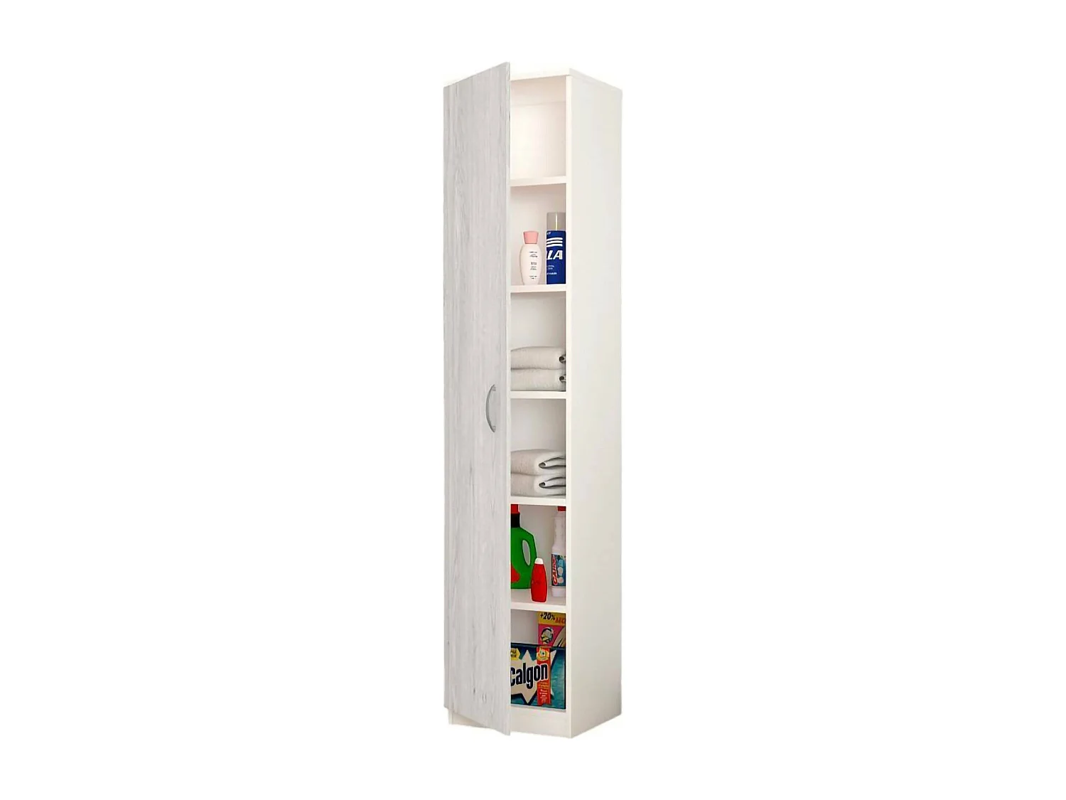 Dmora - Multifunctionele kast Charleston, bezemkast met 2 deuren