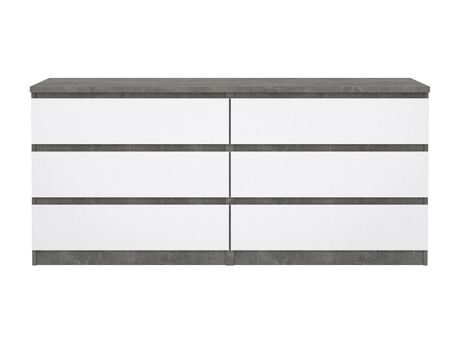 Buffet Dsanog, Buffet du salon, Commode de salon, Garde-manger de cuisine, 154x50 h70 cm, Ciment et blanc