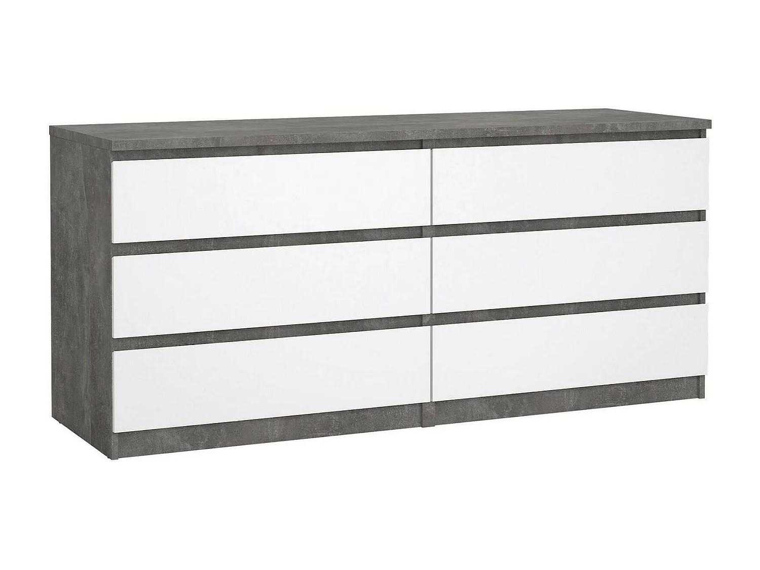 Dsanog dressoir, Woonkamerbuffet, Woonkamerdressoir, Keukenkast, 154x50 h70 cm, Cement en Wit