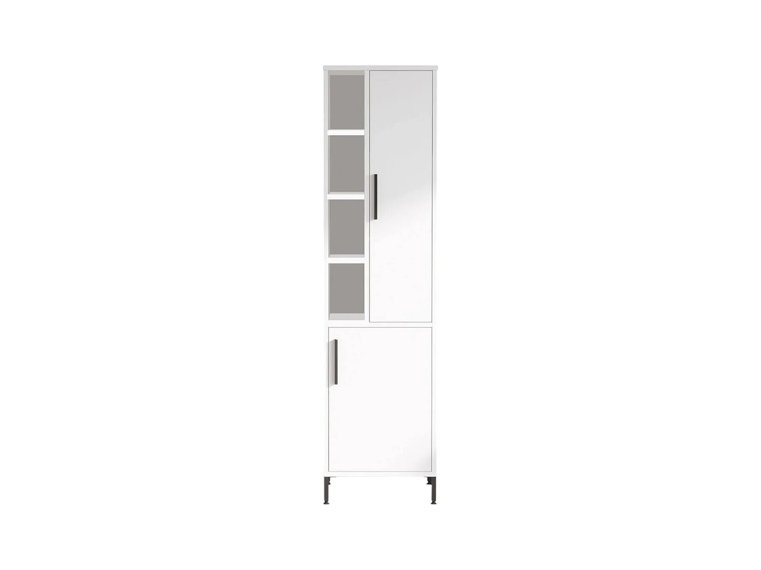 Dquagliarell multifunctionele kledingkast 2 deuren, Multifunctionele kast, Schoenenrekkast, Schoenenkast, 45x36 h174 cm, Wit