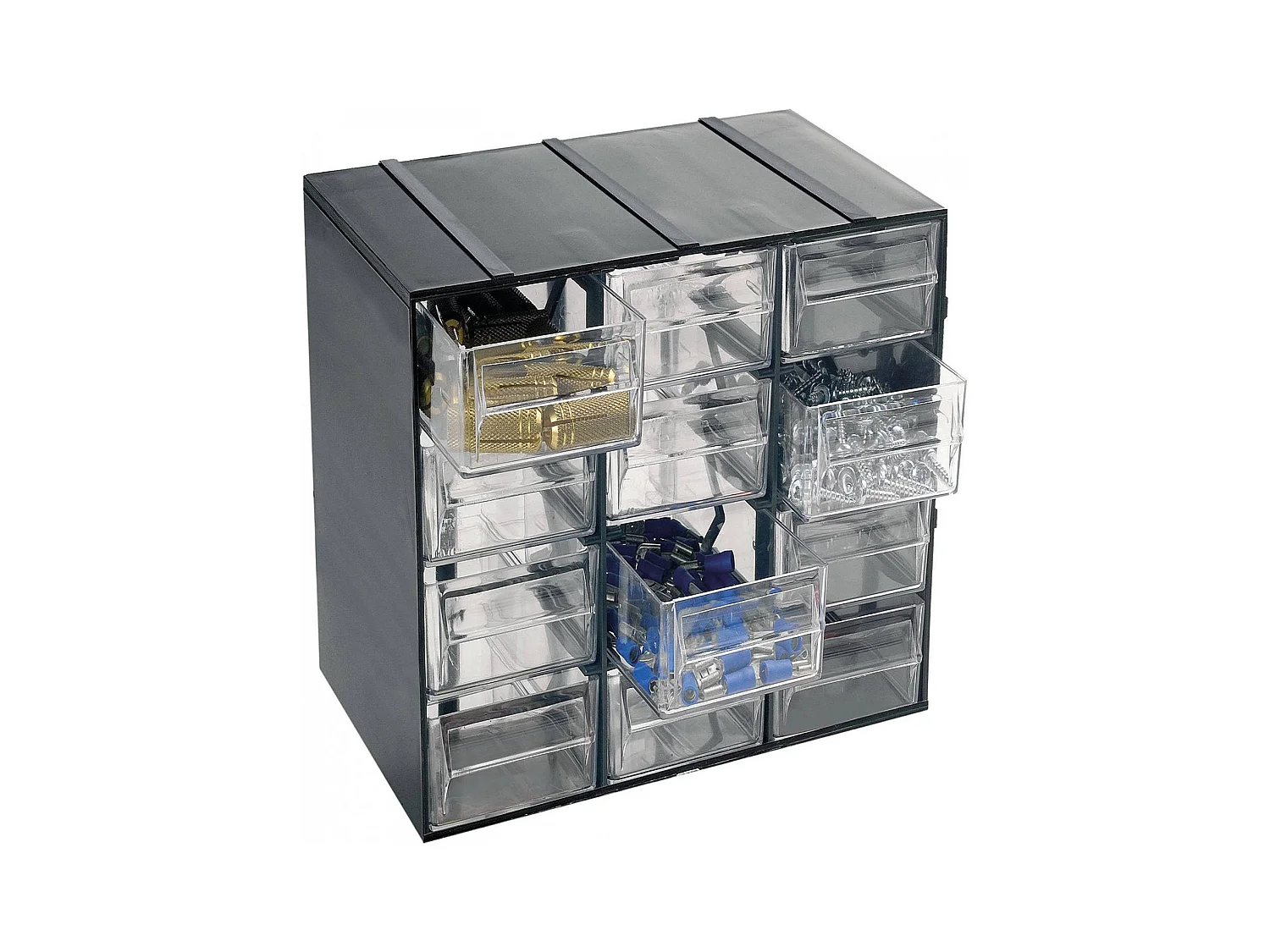 Dbaglier multifunctionele kledingkast met 2 deuren, kast voor kleine onderdelen, kast voor gereedschapscontainers, 100% Made in Italy, antraciet, 19x14h23 cm