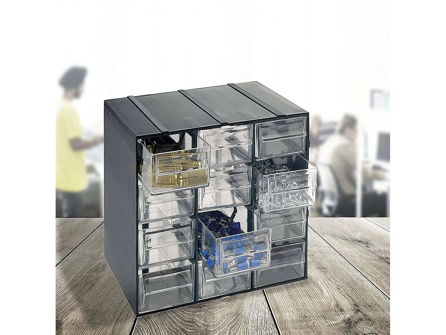 Armoire polyvalente 2 portes Dbaglier, Armoire pour petites pièces, Armoire pour conteneurs à outils, 100% Made in Italy, Anthracite, 19x14h23 cm