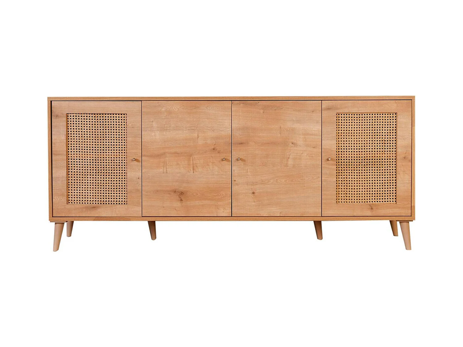 Dlombardin dressoir, Woonkamerbuffet, Woonkamerdressoir, Keukenkast, 180x41 h81 cm, Eiken