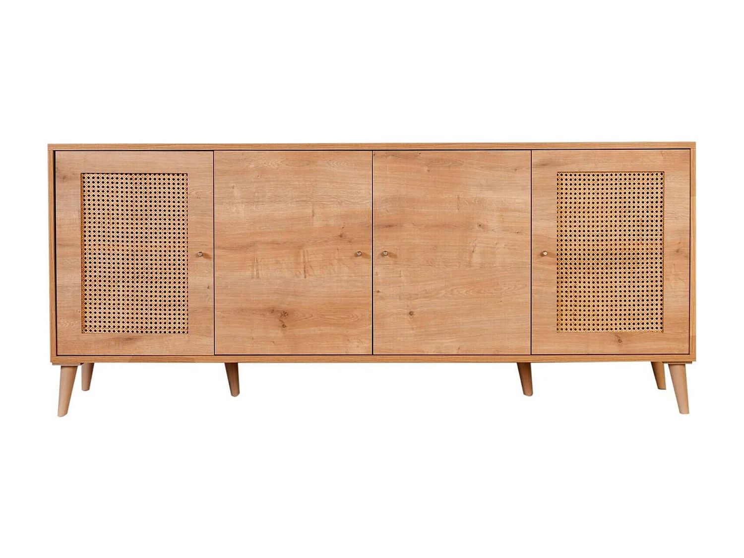 Dlombardin dressoir, Woonkamerbuffet, Woonkamerdressoir, Keukenkast, 180x41 h81 cm, Eiken