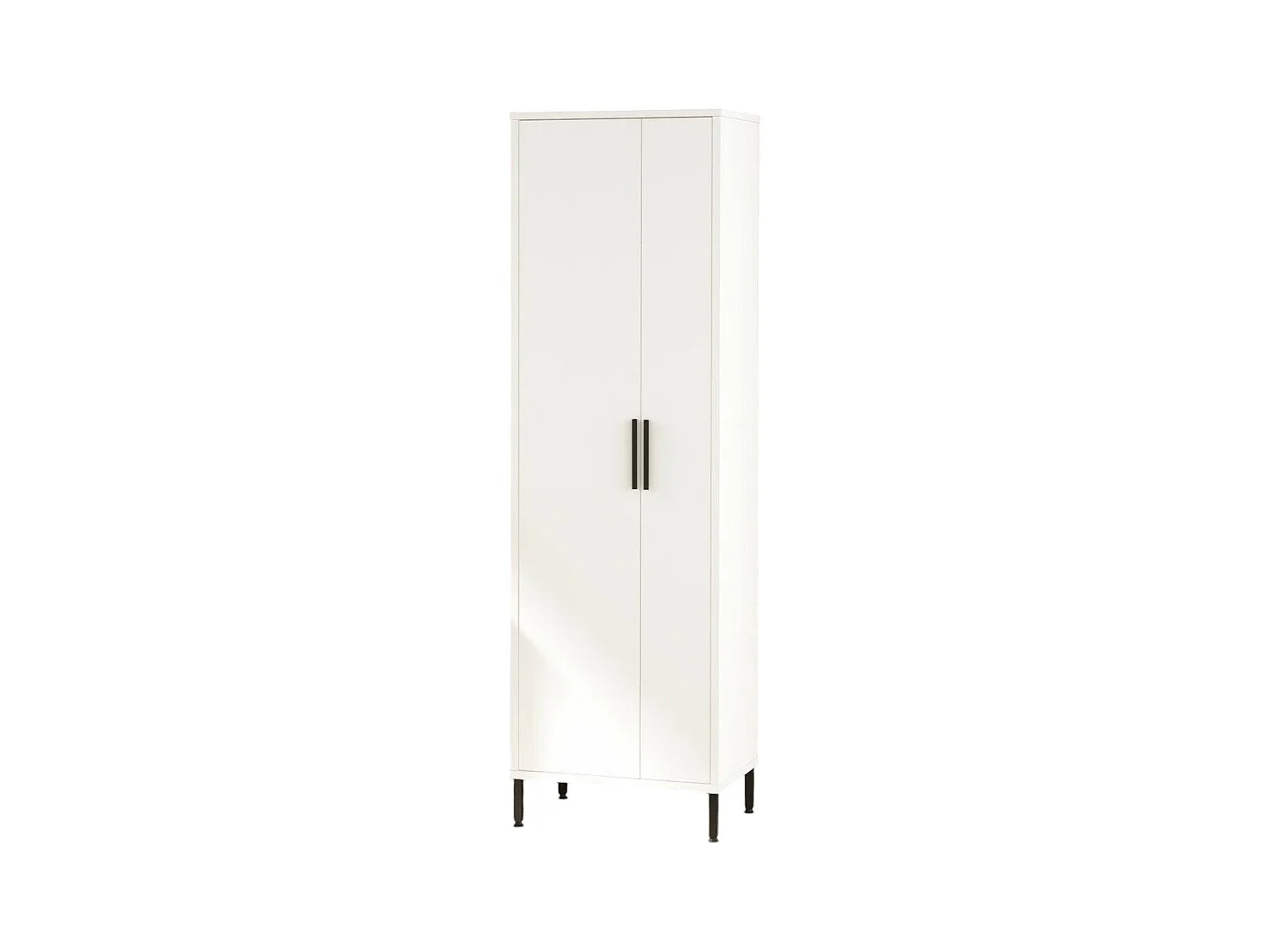 Multifunctionele kledingkast 1 deur Dhatzidiako, Multifunctionele kast, Schoenenrekkast, Schoenenkast, 50x36 h165 cm, Wit