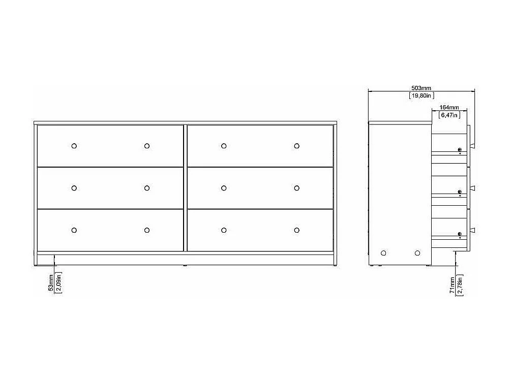 Dmora - Credenza Rick, 143x30 h68 cm, Nero