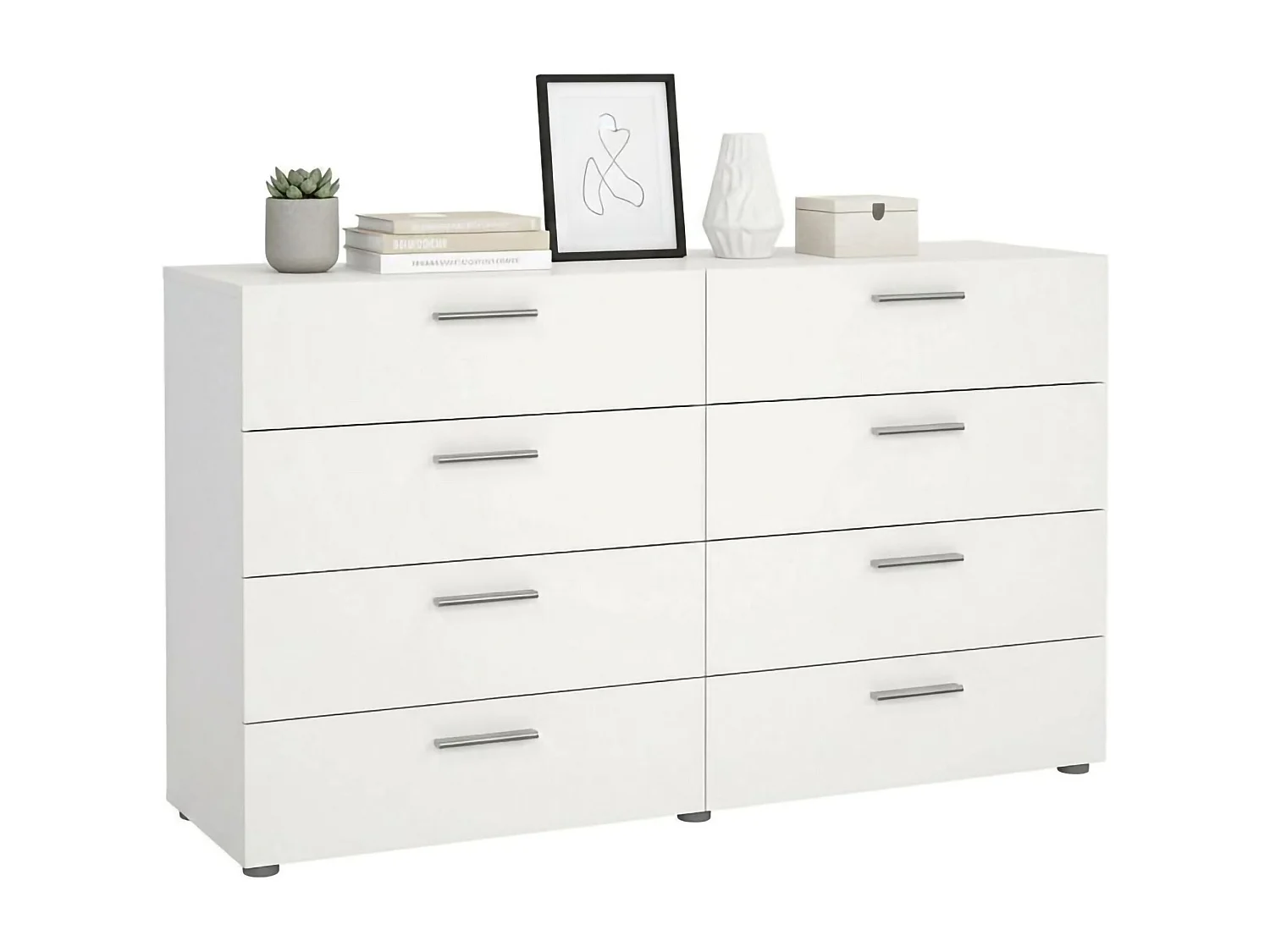 Buffet Dsattol, Buffet du salon, Commode de salon, Garde-manger de cuisine, 140x40 h82 cm, Blanc