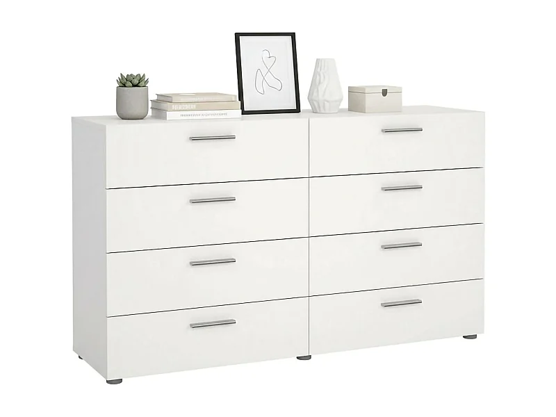 Buffet Dsattol, Buffet du salon, Commode de salon, Garde-manger de cuisine, 140x40 h82 cm, Blanc