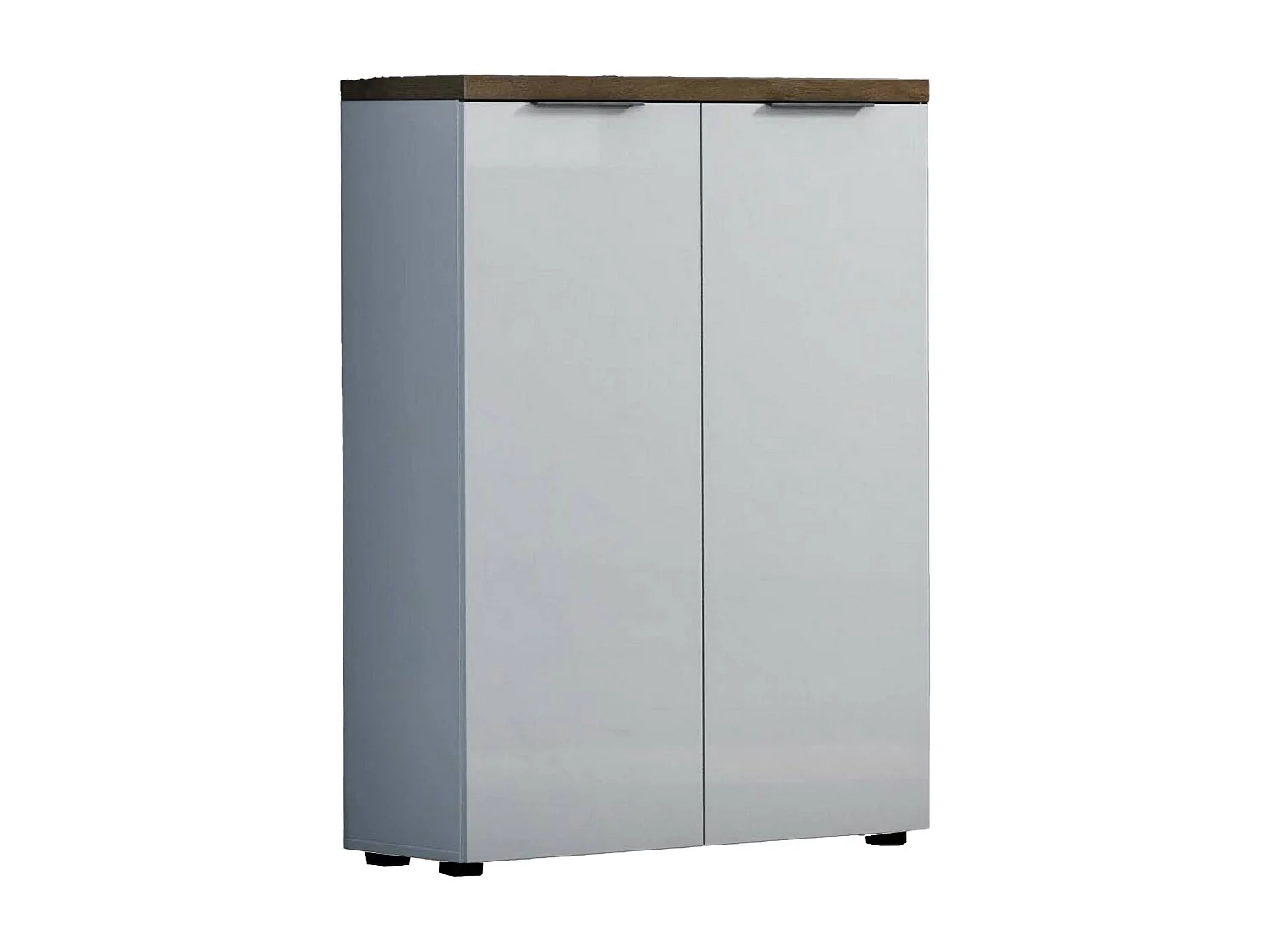 Armoire multi-usage 2 portes Calavena, 3 étagères Fabriqué en Italie, 80x115h cm blanc brillant, 2 portes, 3 compartiments