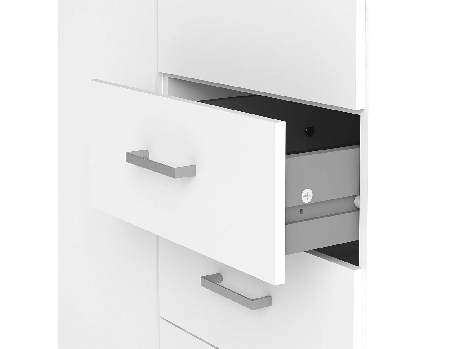 Armario 2 puertas Dscaratt, Muebles de dormitorio, Vestidor, Armario de ropa, 77x50 h200 cm, Blanco