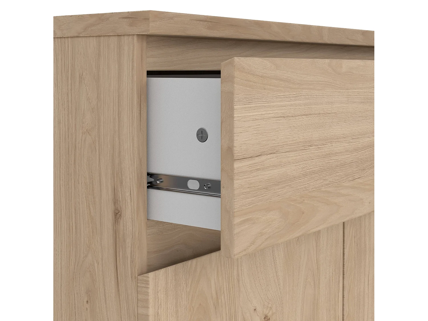 Buffet Dsanturr, Buffet du salon, Commode de salon, Garde-manger de cuisine, 80x40 h100 cm, Chêne clair