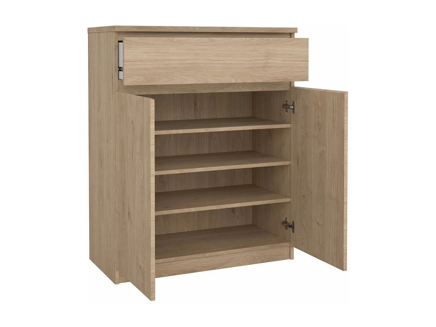 Buffet Dsanturr, Buffet du salon, Commode de salon, Garde-manger de cuisine, 80x40 h100 cm, Chêne clair