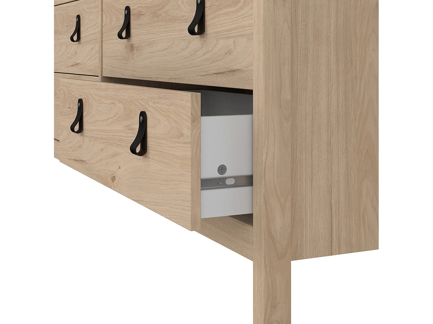 Buffet Dsanton, Buffet du salon, Commode de salon, Garde-manger de cuisine, 160x38 h80 cm, Chêne clair