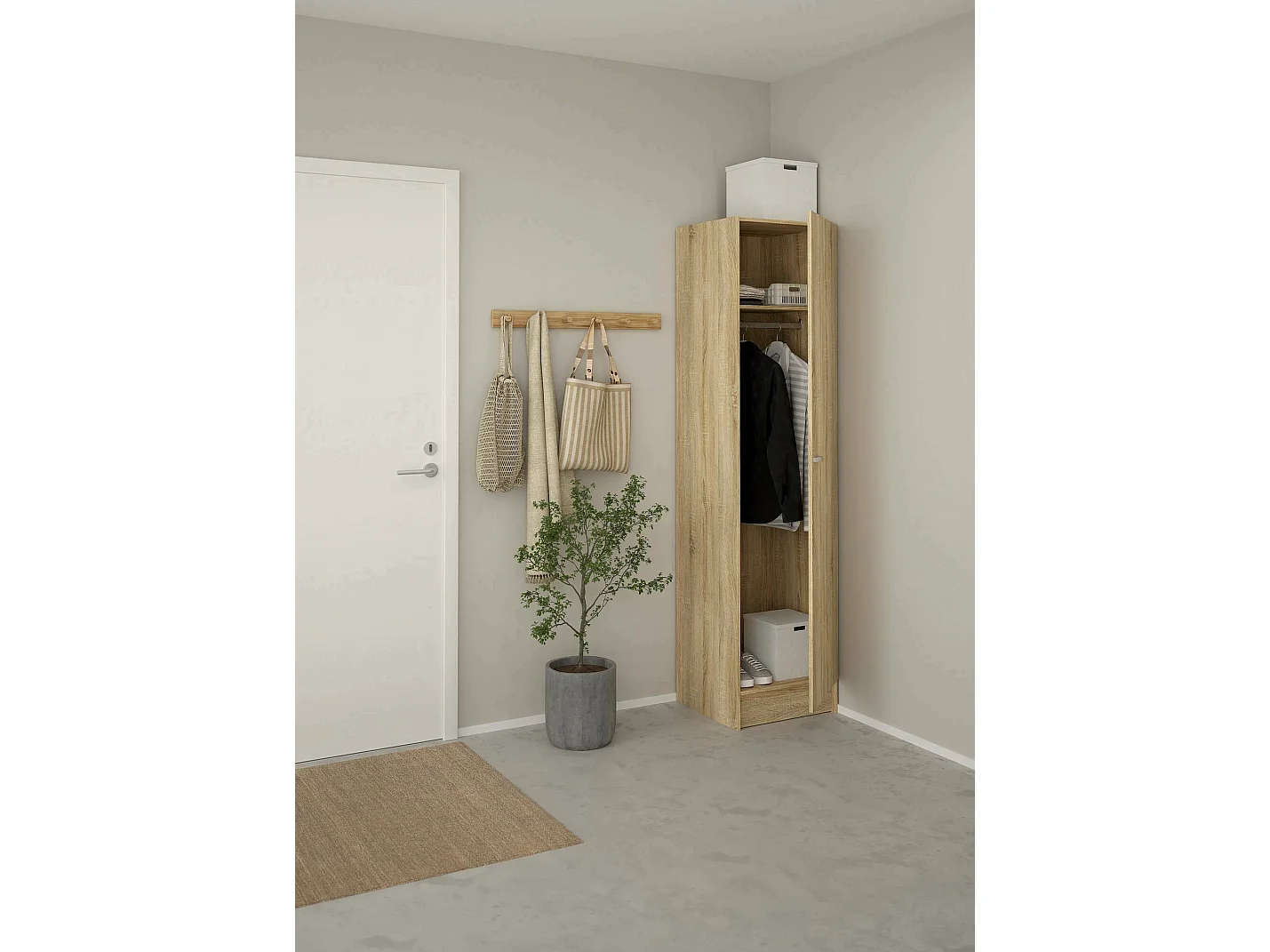Dsanton dressoir, Woonkamerbuffet, Woonkamerdressoir, Keukenkast, 160x38 h80 cm, Eiken