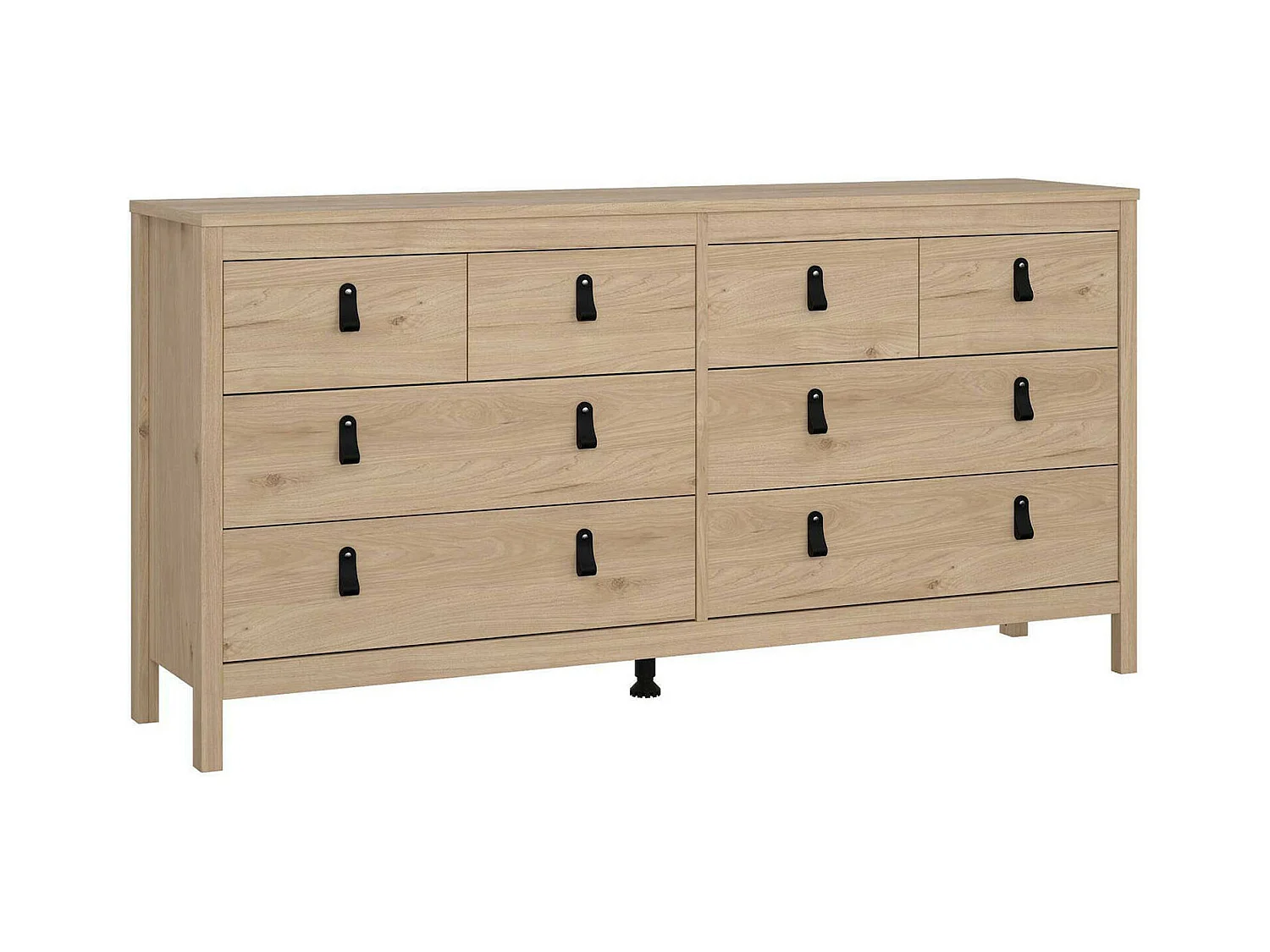 Dsanton dressoir, Woonkamerbuffet, Woonkamerdressoir, Keukenkast, 160x38 h80 cm, Eiken
