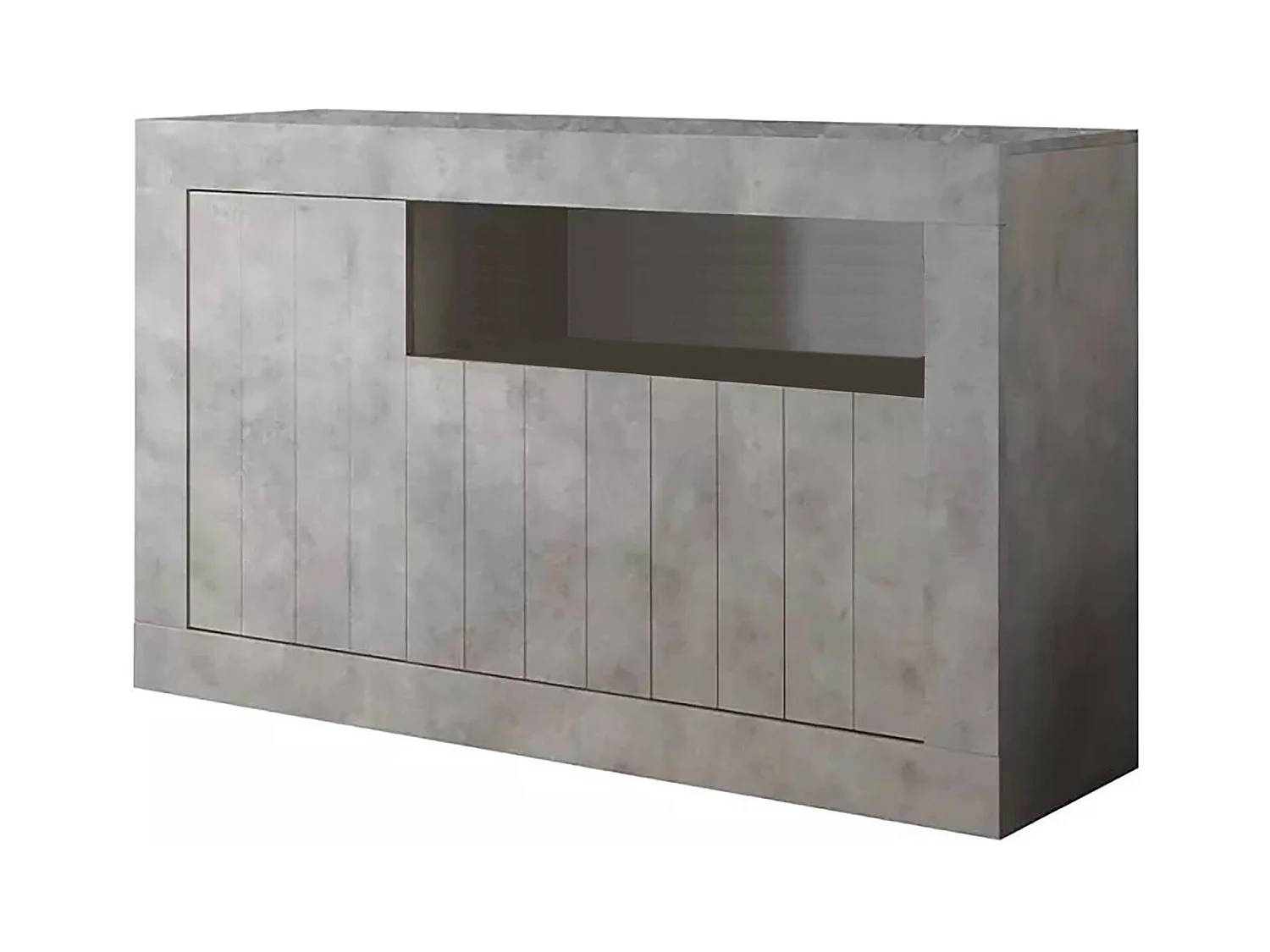 Aparador Diguodal, Bufé de salón, Aparador de salón, Despensa de cocina, Made in Italy, 138x42 h86 cm, Cemento