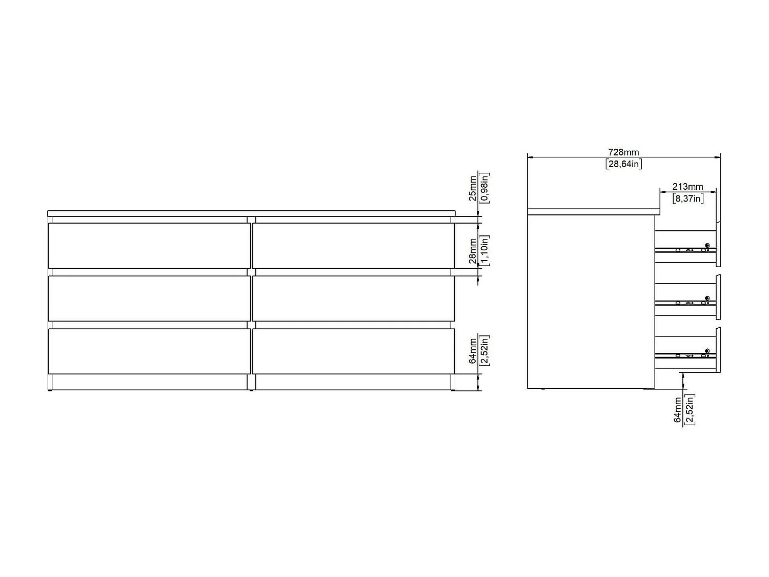 Dsaurin dressoir, Woonkamerbuffet, Woonkamerdressoir, Keukenkast, 154x50 h68 cm, Wit