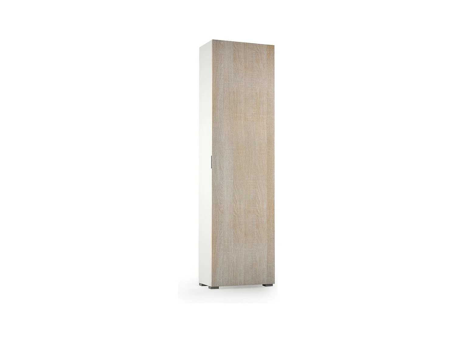 Armoire polyvalente 1 porte Dbartolome, Armoire polyvalente 1 porte, Étagère à chaussures avec étagères, 100% Made in Italy, 50x30h182 cm, Chêne
