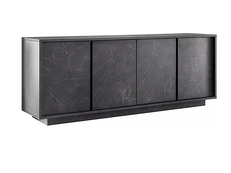 Buffet Dzappacost, Buffet du salon, Commode de salon, Garde-manger de cuisine, Made in Italy, 180x43 h79 cm, Ardoise