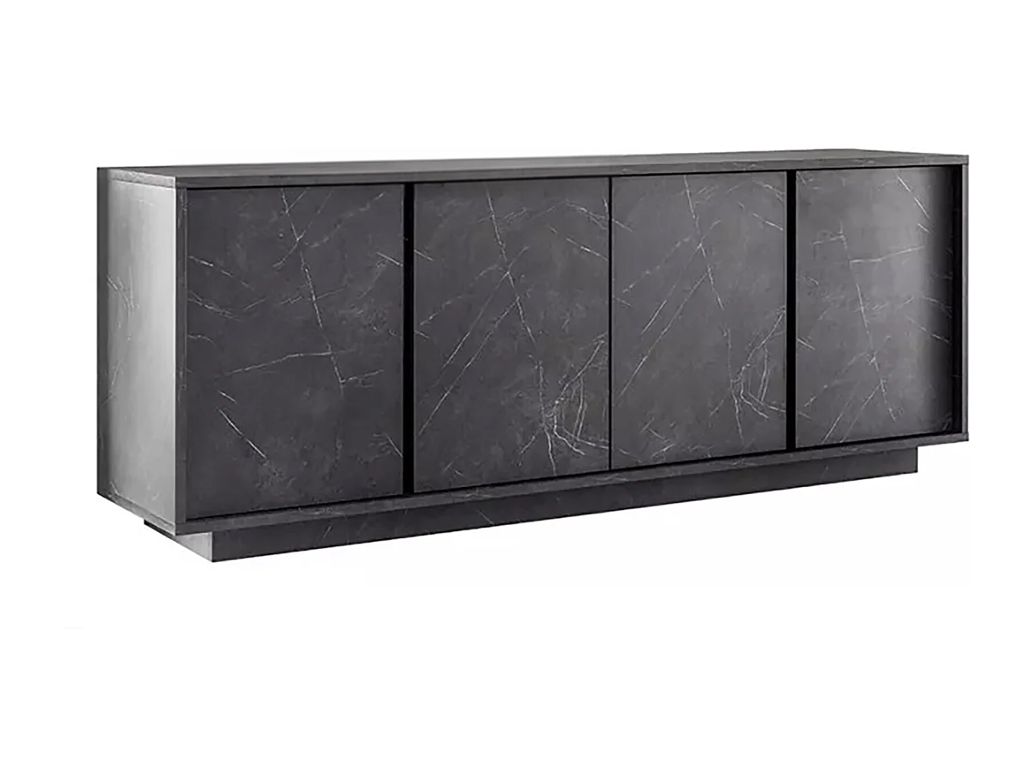 Buffet Dzappacost, Buffet du salon, Commode de salon, Garde-manger de cuisine, Made in Italy, 180x43 h79 cm, Ardoise