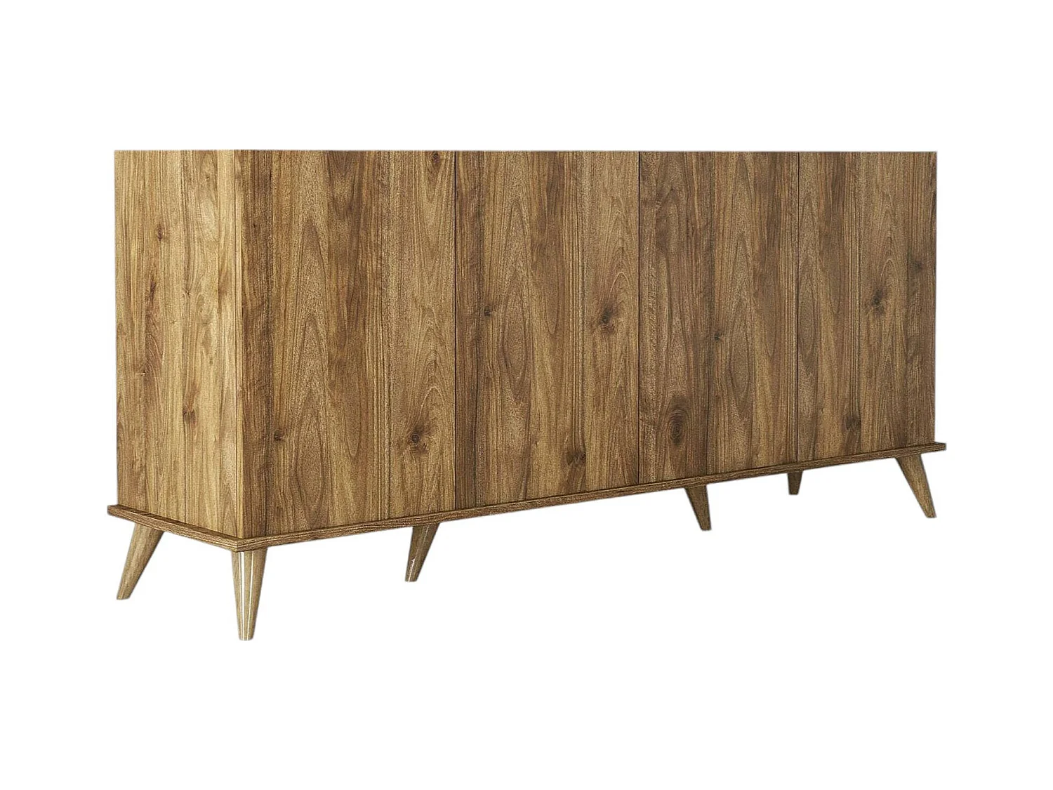 Kommode Dmoscatell, Wohnzimmerbuffet, Wohnzimmer-Sideboard, Moderne Küchen-Speisekammer, 180x45 h81 cm, Nussbaum