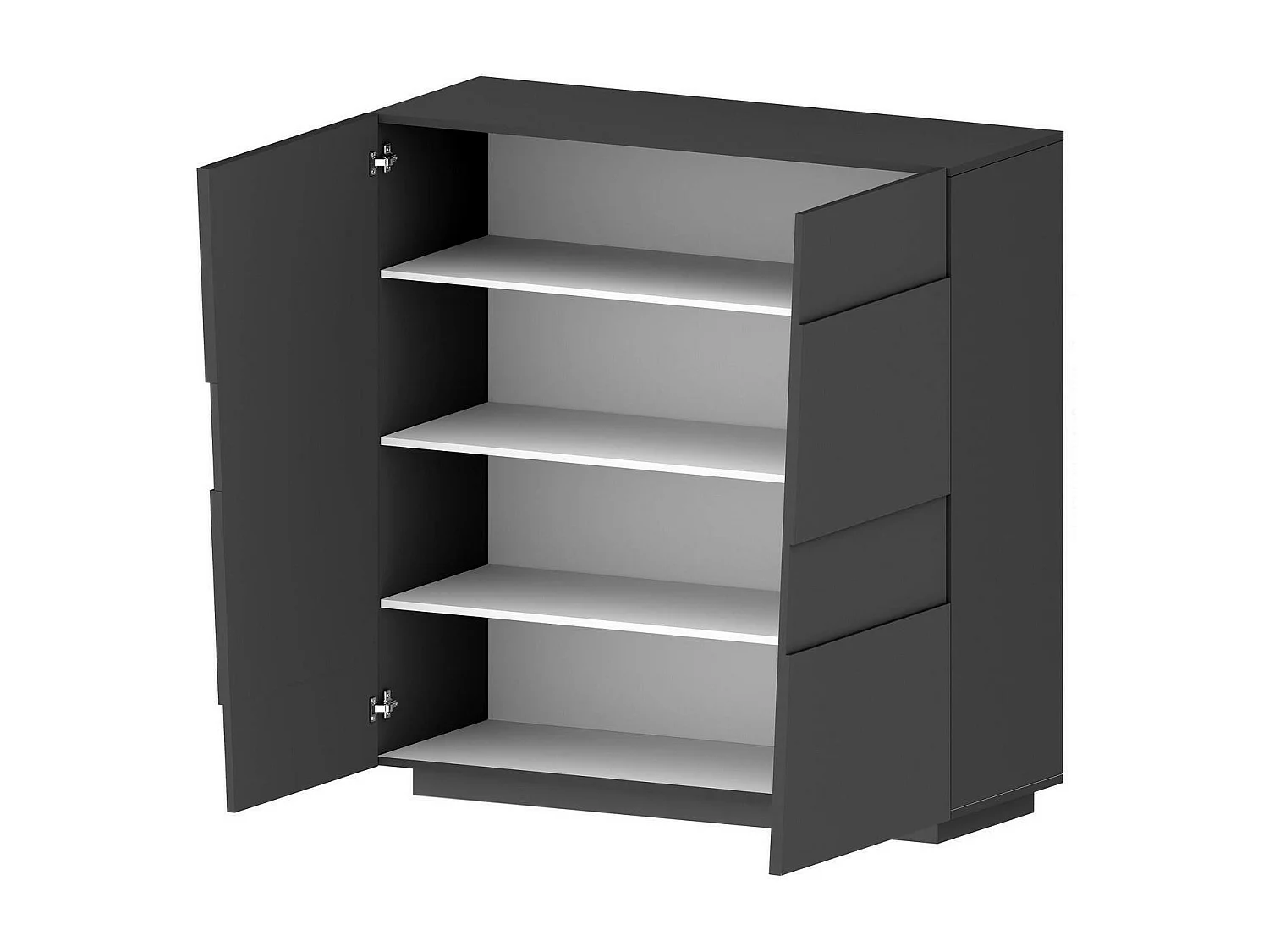 Ddescigli multifunctionele kledingkast 2 deuren, Multifunctionele kast, 2-deurskast, 120x44h126 cm, Antraciet