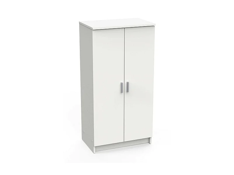 Armoire polyvalente à 2 portes Dfische, Meubles multifonctionnels, Casier à chaussures, Support à chaussures pour armoire, 55x35 h108 cm, Blanc mat