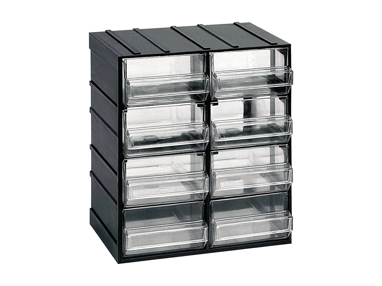 Armoire polyvalente 2 portes Dbertolin, Armoire pour petites pièces, Armoire pour conteneurs à outils, 100% Made in Italy, 19x15h23 cm, Anthracite, 8 tiroirs