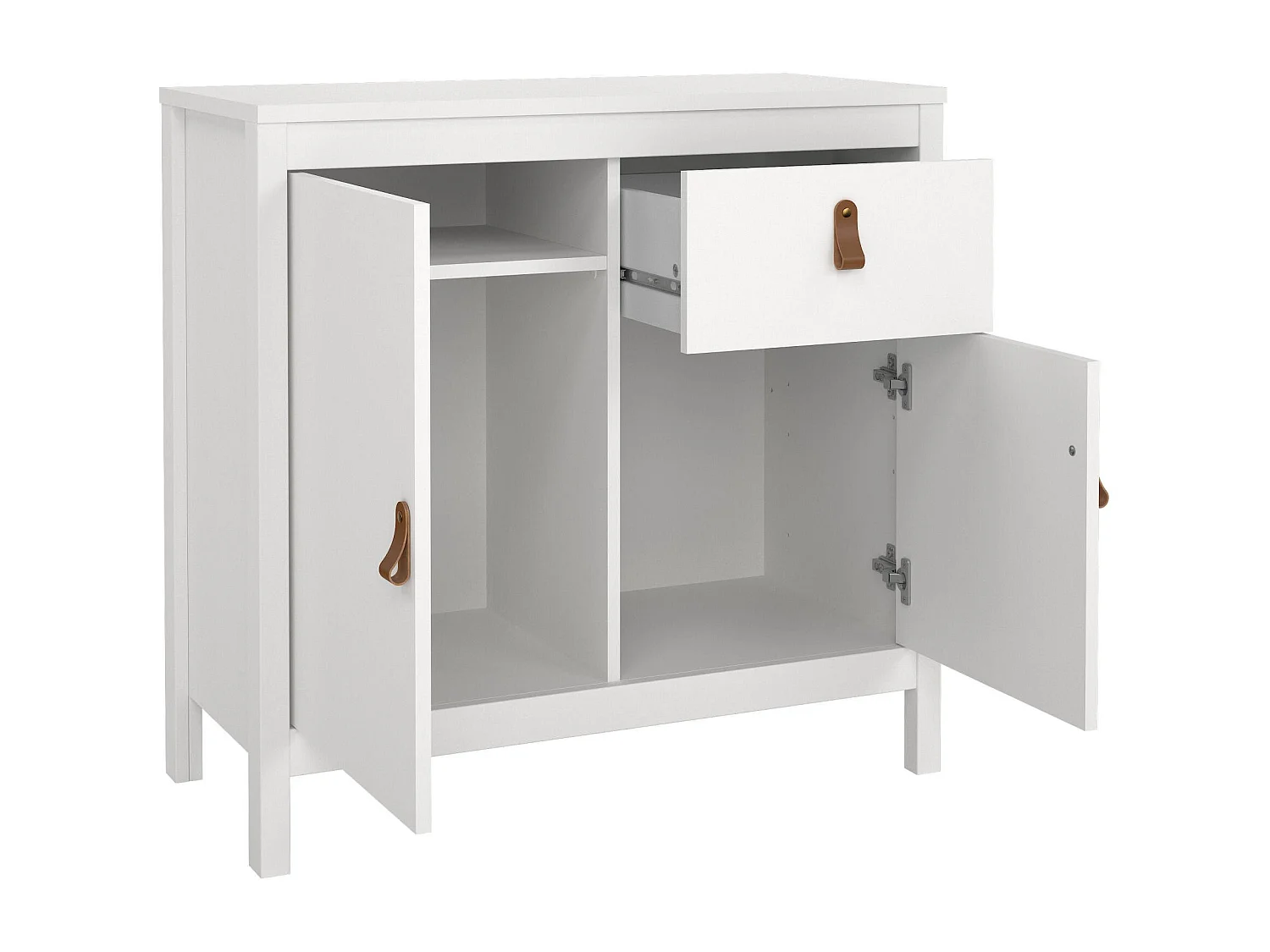Buffet Dsaracin, Buffet du salon, Commode de salon, Garde-manger de cuisine, 82x38 h80 cm, Blanc