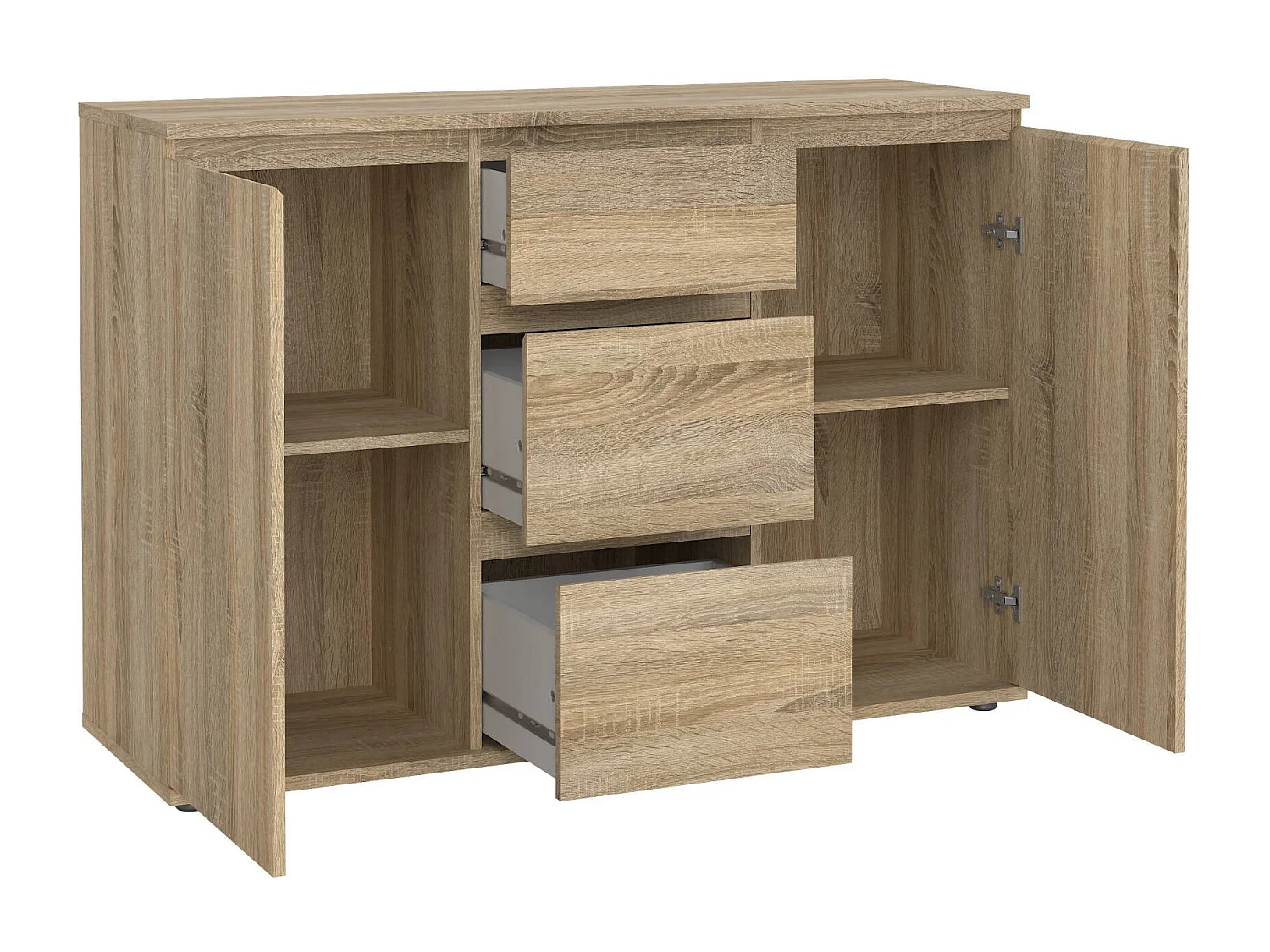 Buffet Dsaltutt, Buffet du salon, Commode de salon, Garde-manger de cuisine, 119x40 h84 cm, Chêne