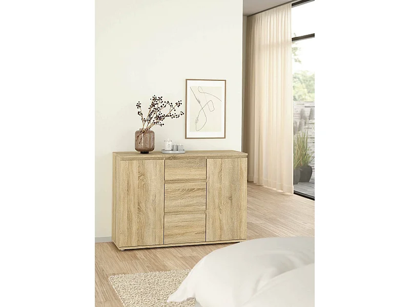 Buffet Dsaltutt, Buffet du salon, Commode de salon, Garde-manger de cuisine, 119x40 h84 cm, Chêne