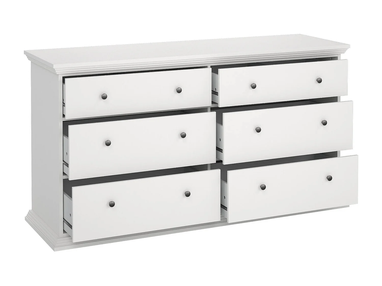 Dsanson dressoir, Woonkamerbuffet, Woonkamerdressoir, Keukenkast, 163x52 h88 cm, Wit