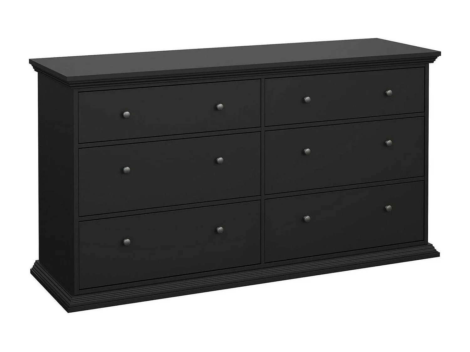 Dsanson dressoir, Woonkamerbuffet, Woonkamerdressoir, Keukenkast, 163x52 h88 cm, Zwart