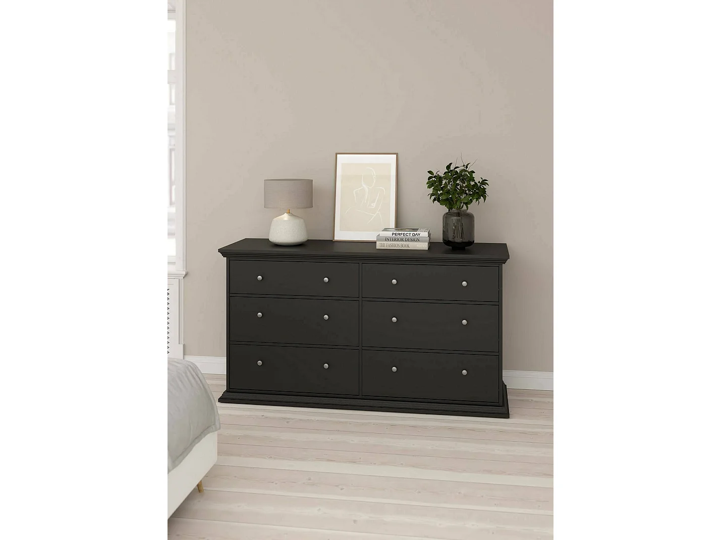 Buffet Dsanson, Buffet du salon, Commode de salon, Garde-manger de cuisine, 163x52 h88 cm, Noir