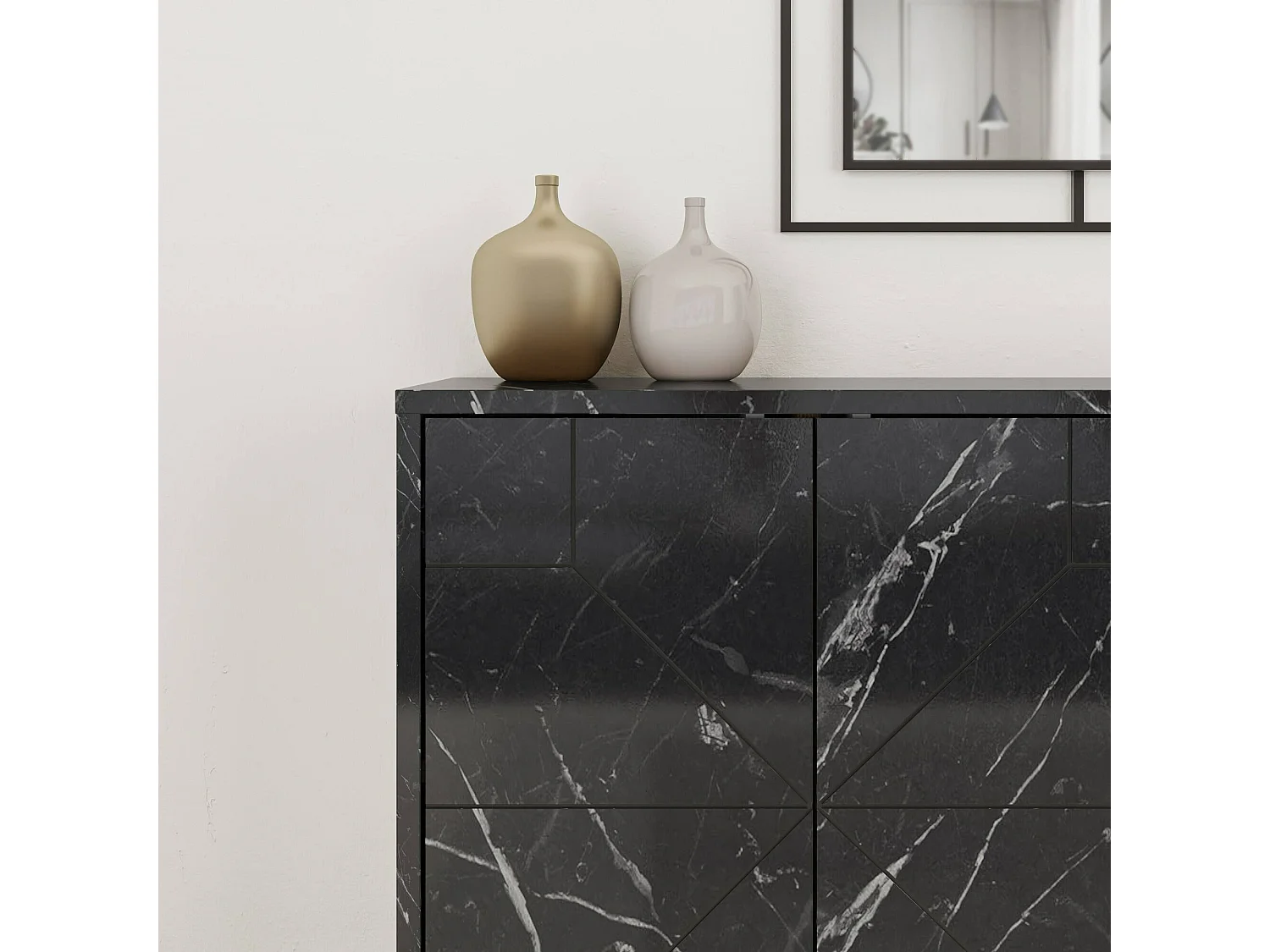 Buffet Dmoscardin, Buffet du salon, Commode de salon, Garde-manger de cuisine, 123x35 h77 cm, Gris