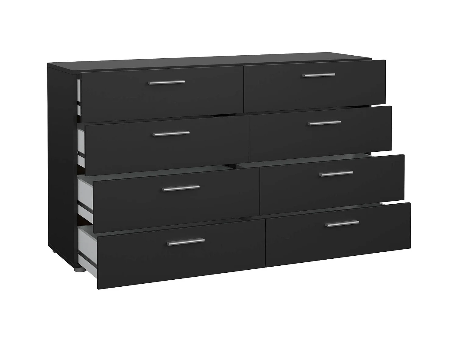 Kommode Dsattol, Wohnzimmerbuffet, Wohnzimmer-Sideboard, Moderne Küchen-Speisekammer, 140x40 h82 cm, Schwarz