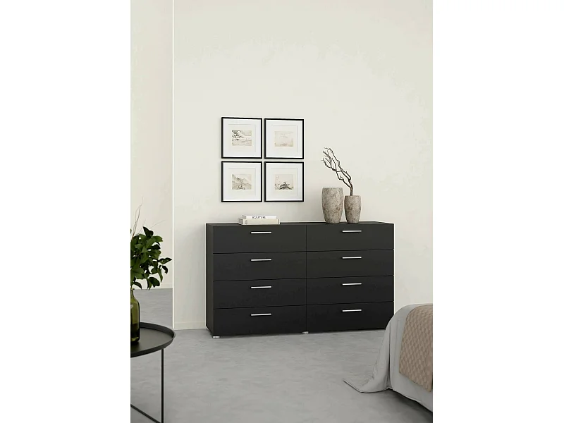 Dsattol dressoir, Woonkamerbuffet, Woonkamerdressoir, Keukenkast, 140x40 h82 cm, Zwart