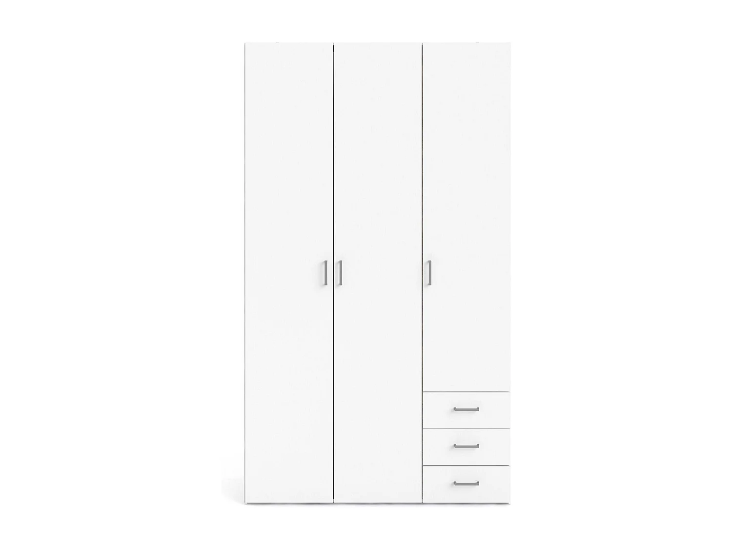 Kleiderschrank 3 Türen Dsemplic, Schlafzimmermöbel, Schrank, Garderobe, 115x49 h200 cm, WeiÃŸ
