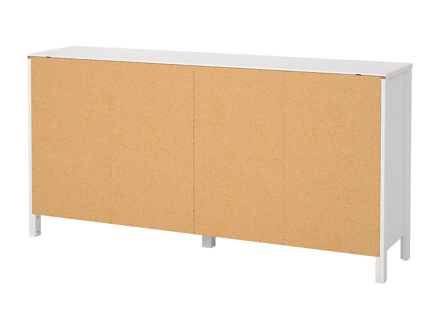 Dsart dressoir, Woonkamerbuffet, Woonkamerdressoir, Keukenkast, 160x38 h80 cm, Wit