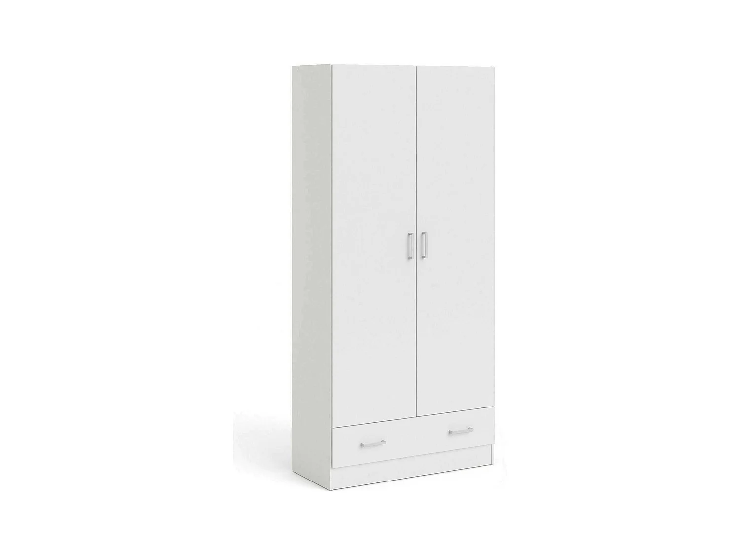 Garde-robe 2 portes Dsban, Meubles de chambre, Penderie de plain-pied, Placard à vêtements, 79x36 h170 cm, Blanc
