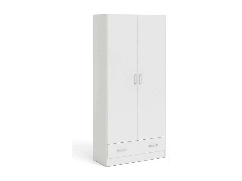 Dmora - Guardaroba 2 ante Amylya, 79x36 h170 cm, Bianco