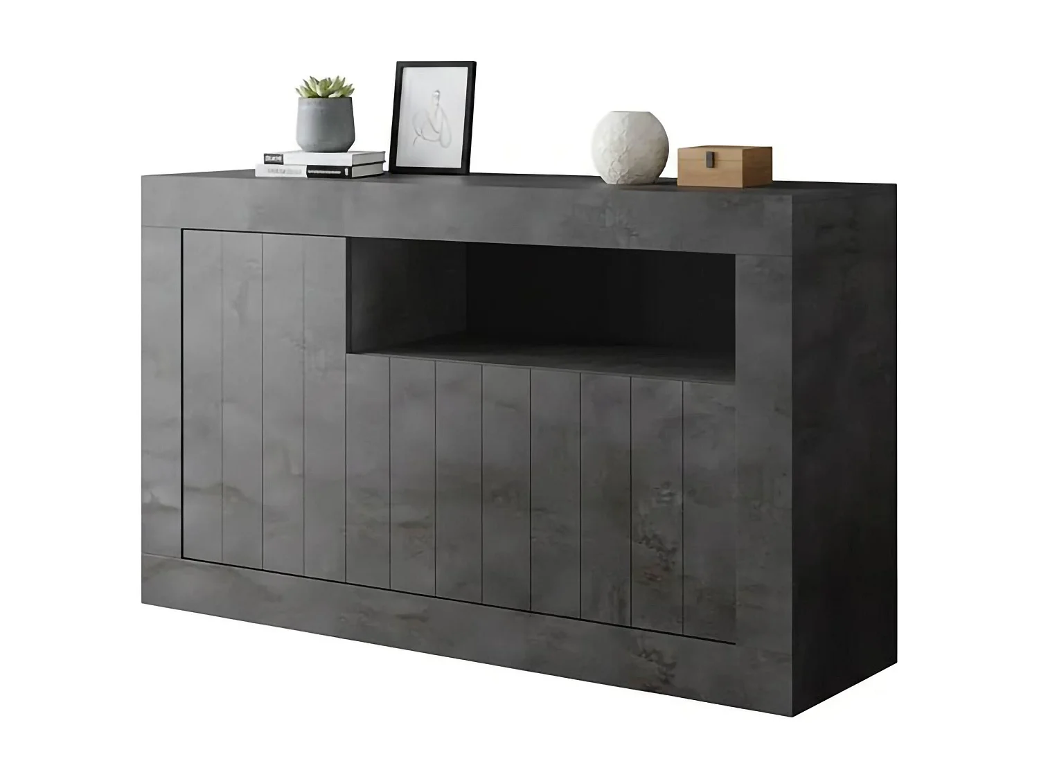 Diguodal dressoir, Woonkamerbuffet, Woonkamerdressoir, Keukenkast, Made in Italy, 138x42 h86 cm, Leisteen