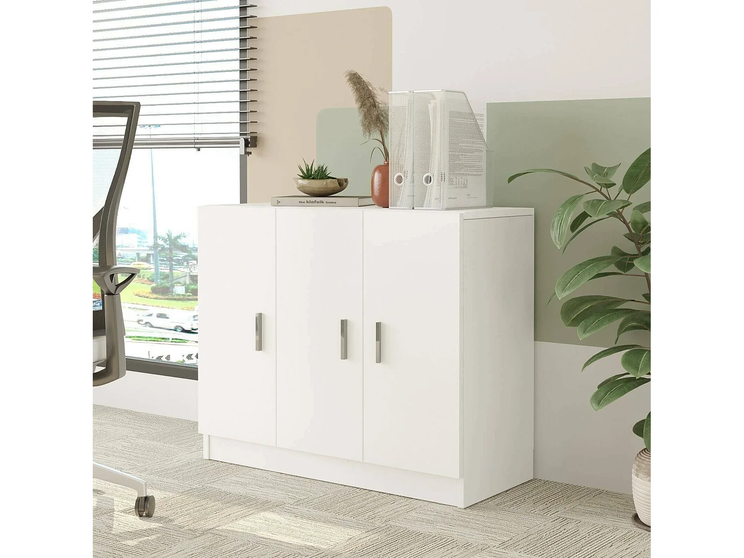 Dmora - Armadio multiuso grande Olana, 89x38 h74 cm, Bianco