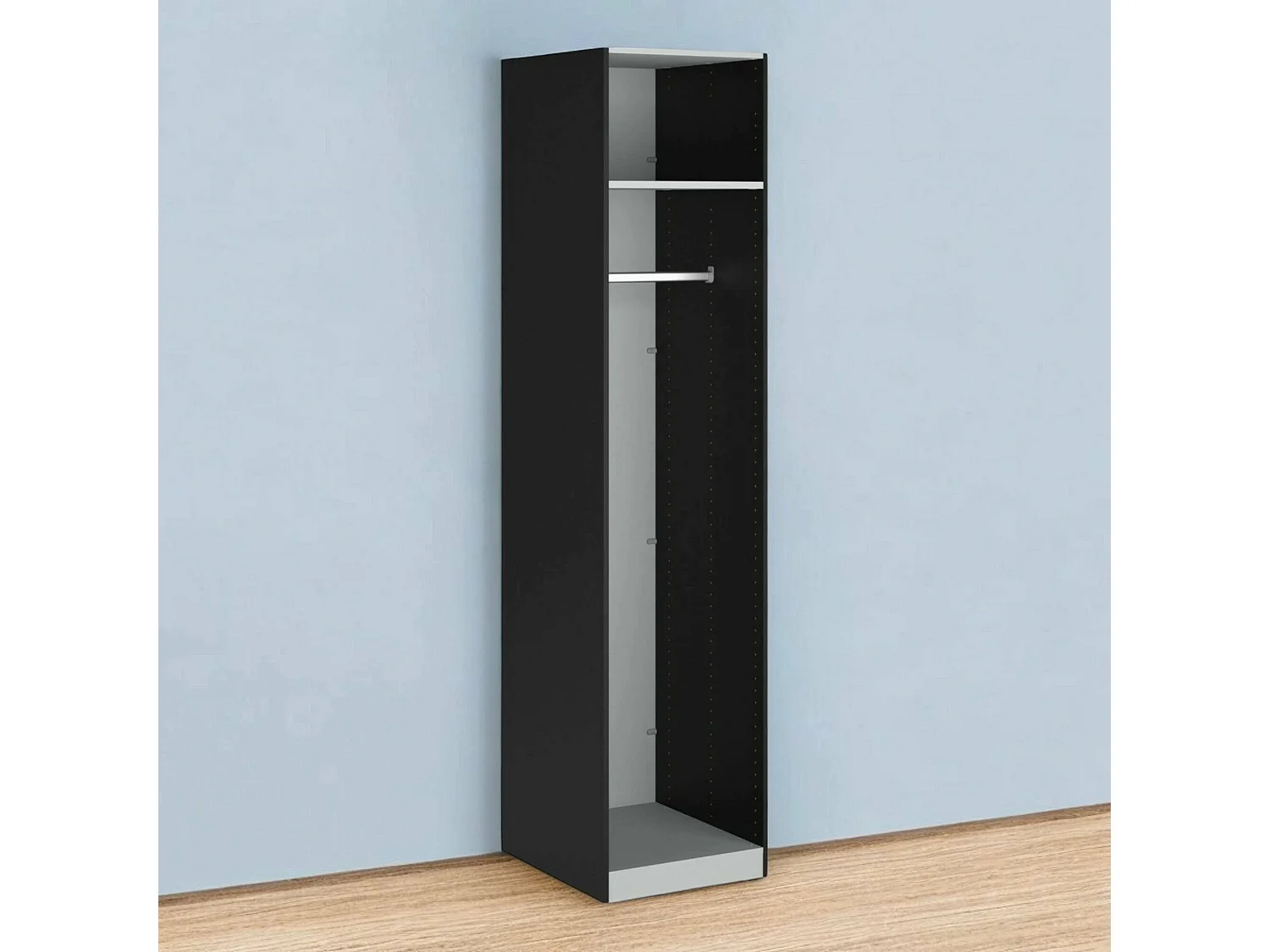 Dquarant grote multifunctionele kledingkast, Multifunctionele kast, Schoenenrekkast, Schoenenkast, 58x50 h219 cm, Zwart