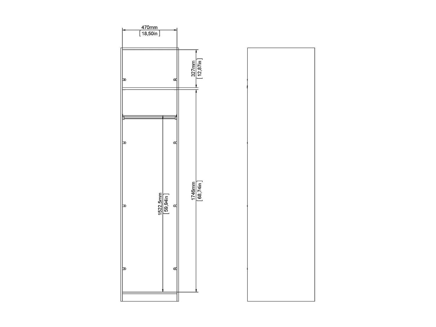 Grande armoire polyvalente Dquarant, Meubles multifonctionnels, Casier à chaussures, Support à chaussures pour armoire, 58x50 h219 cm, Noir
