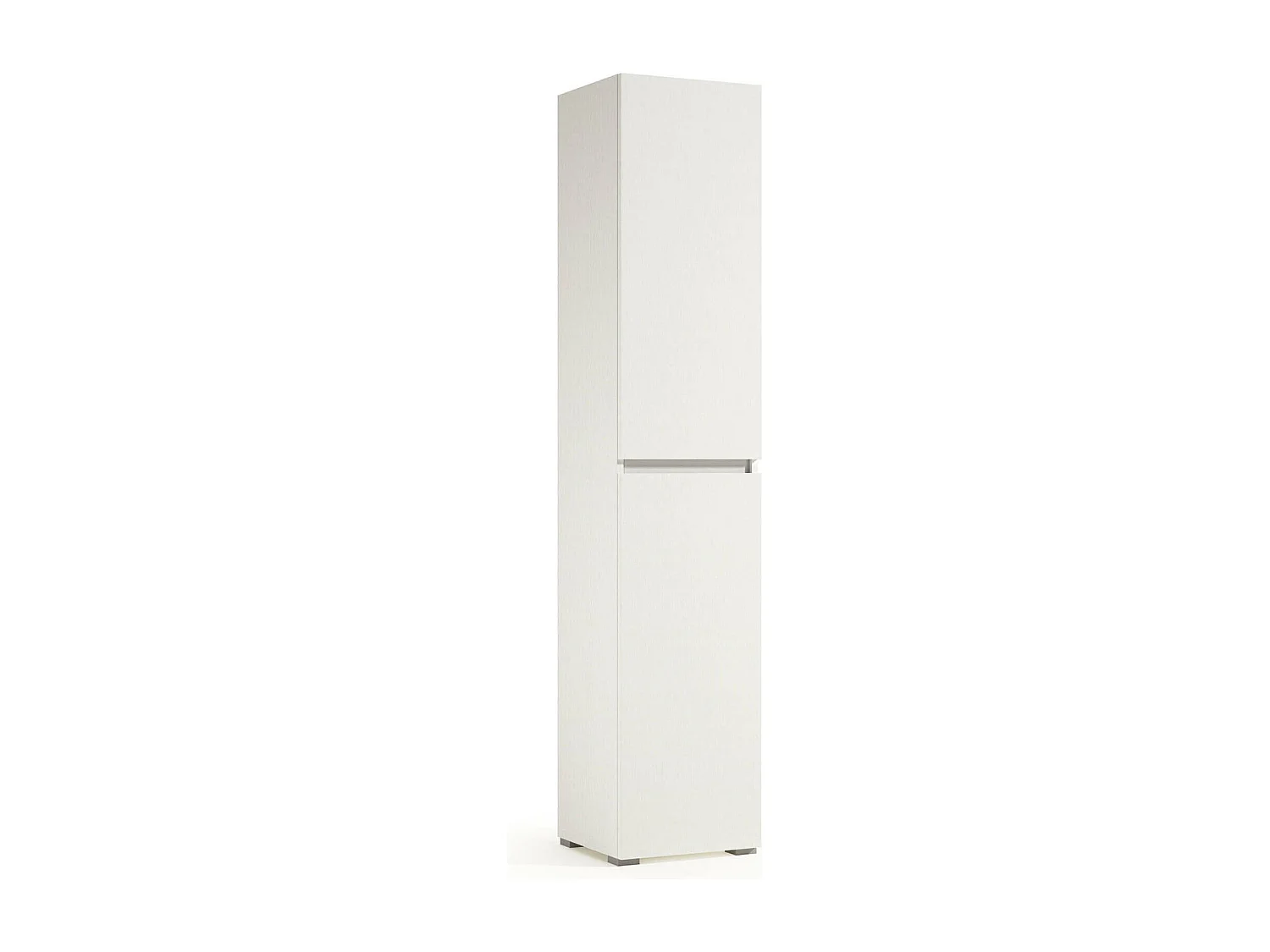 Armoire polyvalente en bouleau à 2 portes, Étagère à chaussures avec étagères réglables, Meuble à chaussures avec 2 portes, 100% Made in Italy, 45x37h195 cm, Blanc