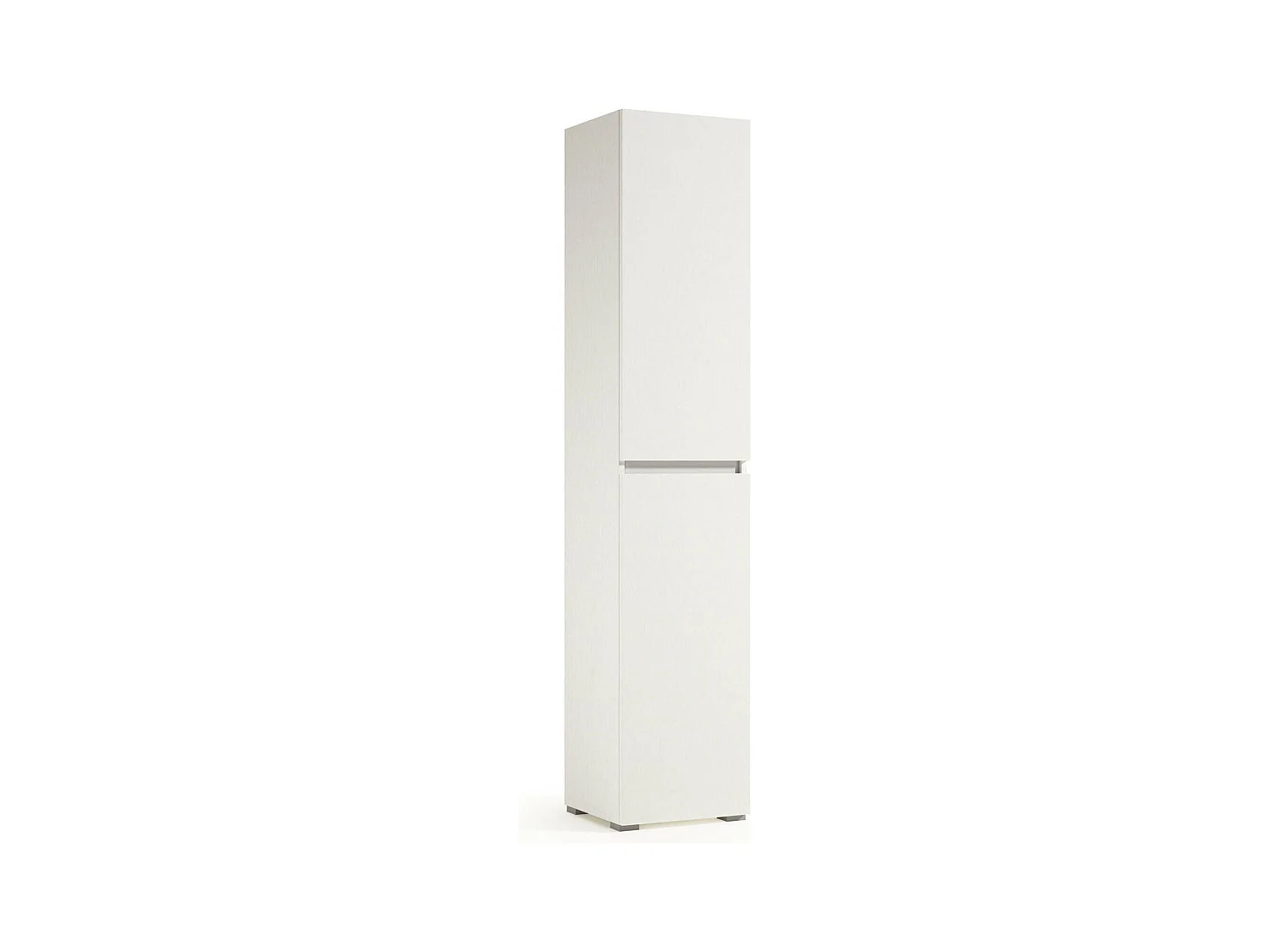 Armoire polyvalente en bouleau à 2 portes, Étagère à chaussures avec étagères réglables, Meuble à chaussures avec 2 portes, 100% Made in Italy, 45x37h195 cm, Blanc