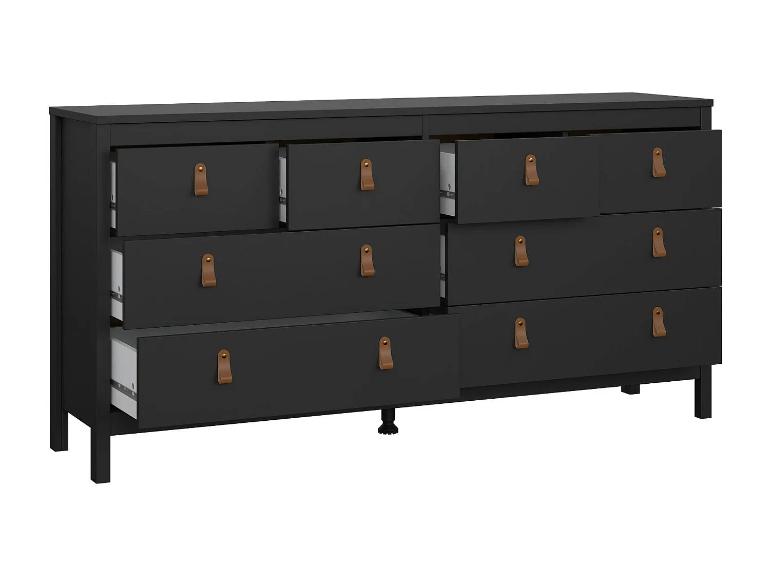 Buffet Dsanton, Buffet du salon, Commode de salon, Garde-manger de cuisine, 160x38 h80 cm, Noir