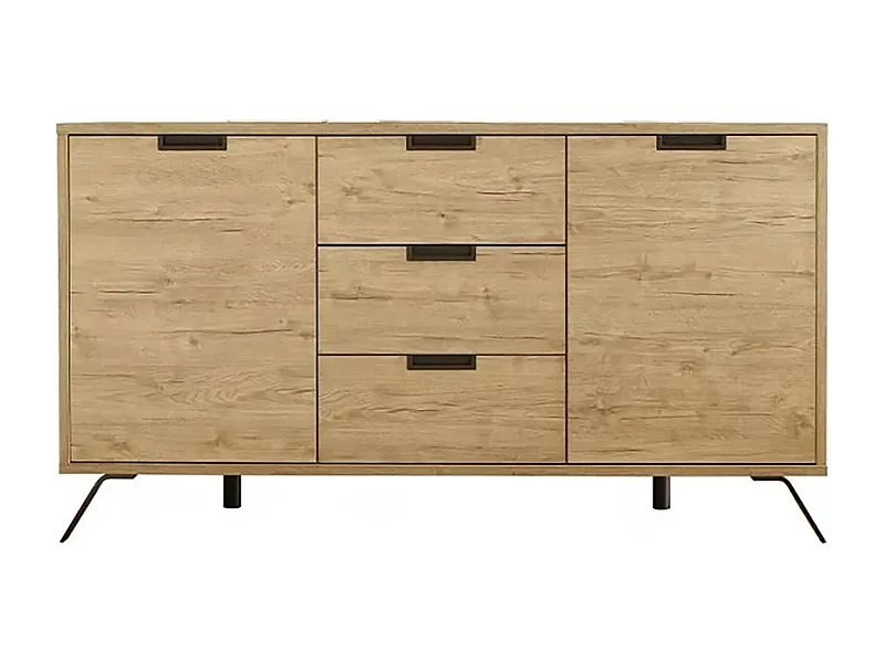 Kommode Dace, Wohnzimmerbuffet, Wohnzimmer-Sideboard, Moderne Küchen-Speisekammer, Made in Italy, 156x50 h86 cm, Eiche